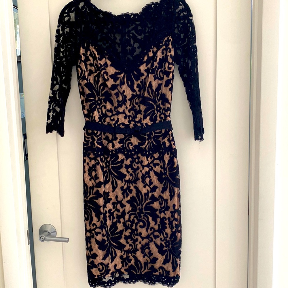 Tadashi floral lace boat neck cocktail dress - new with tags